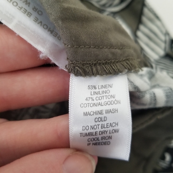 Ann Taylor LOFT Riviera Linen Blend Tea Green Tropical Print Shorts Size 6 - Picture 6 of 12